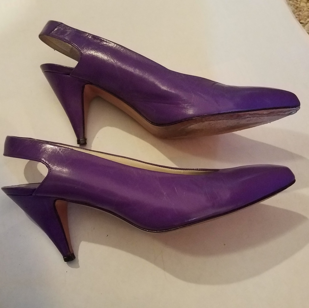 Vintage purple sling back classic pumps Size 6.5M - Picture 2 of 5